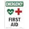 Signmission Safety Sign, OSHA EMERGENCY, 10" Height, Rigid Plastic, First Aid, Portrait OS-EM-P-710-V-10495 - alternate 1